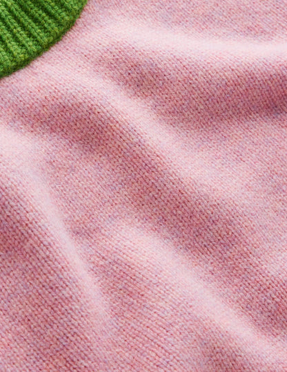 Marion Merino Jumper-French Pink, Navy Colour Block-7