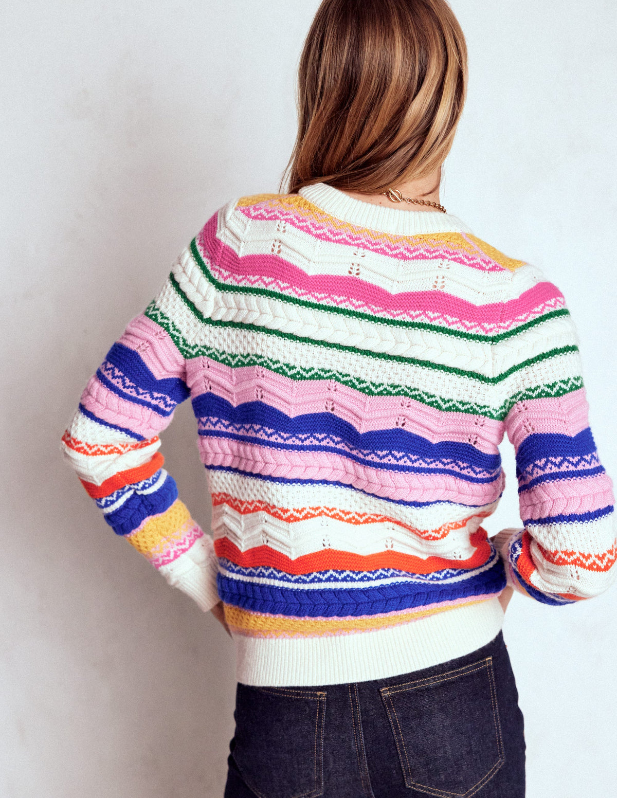 Textured Fair Isle Jumper-Multi - Image 3