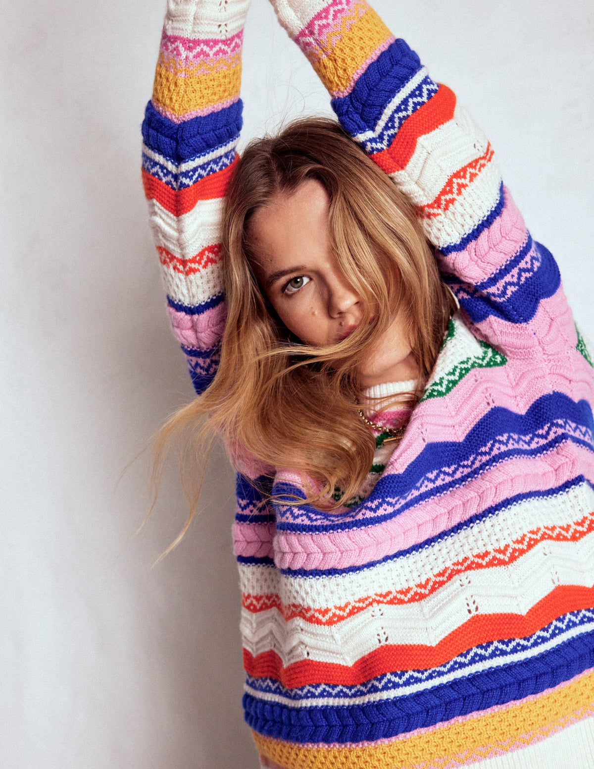 Textured Fair Isle Jumper-Multi - Image 4