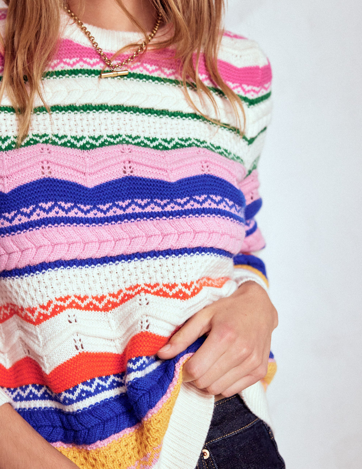 Textured Fair Isle Jumper-Multi - Image 5