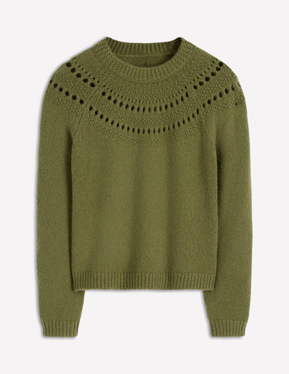 Fluffy Chunky Jumper-Woodland Green-5