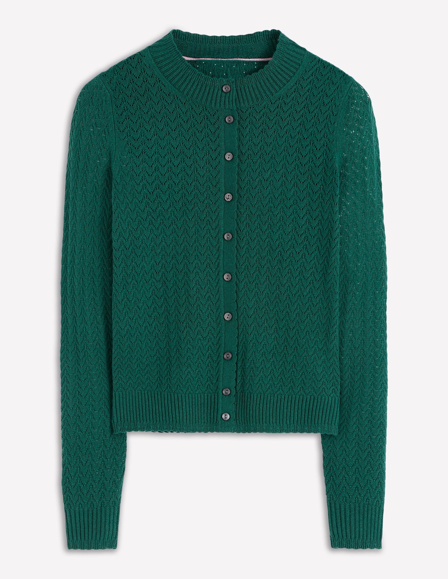 Diane Pointelle Cardigan-Drake Green