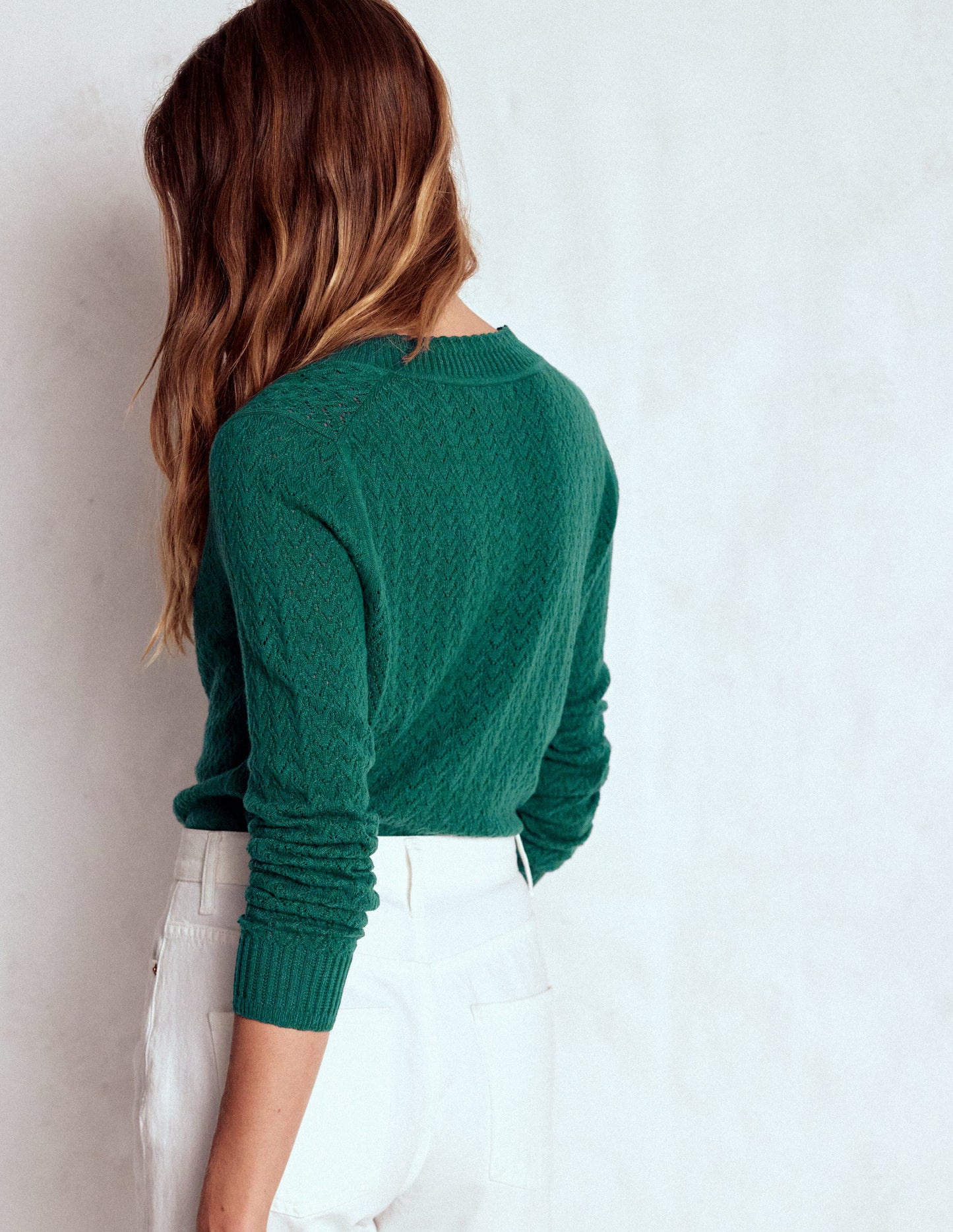Diane Pointelle Cardigan-Drake Green