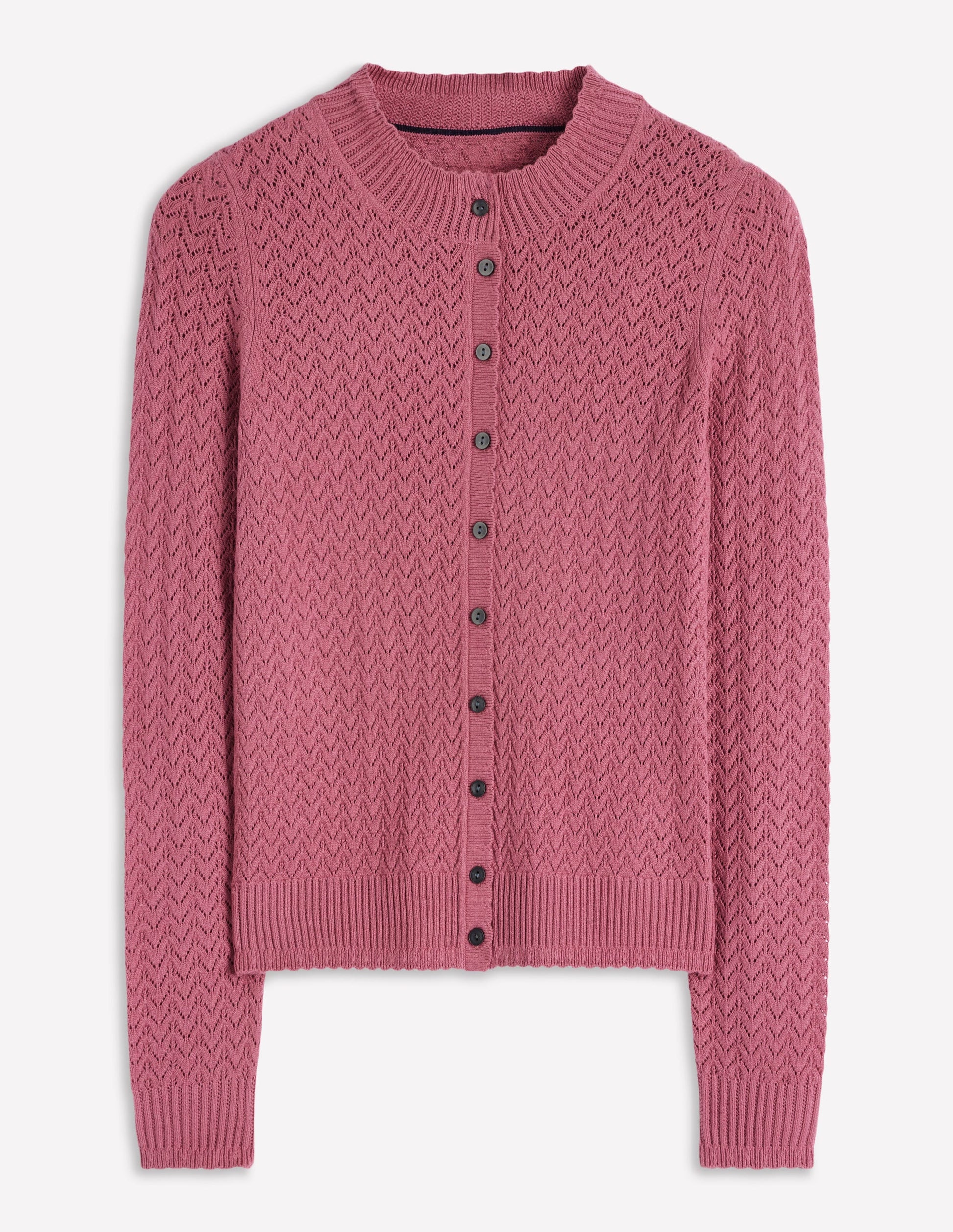 Diane Pointelle Cardigan-Pink Heather-5