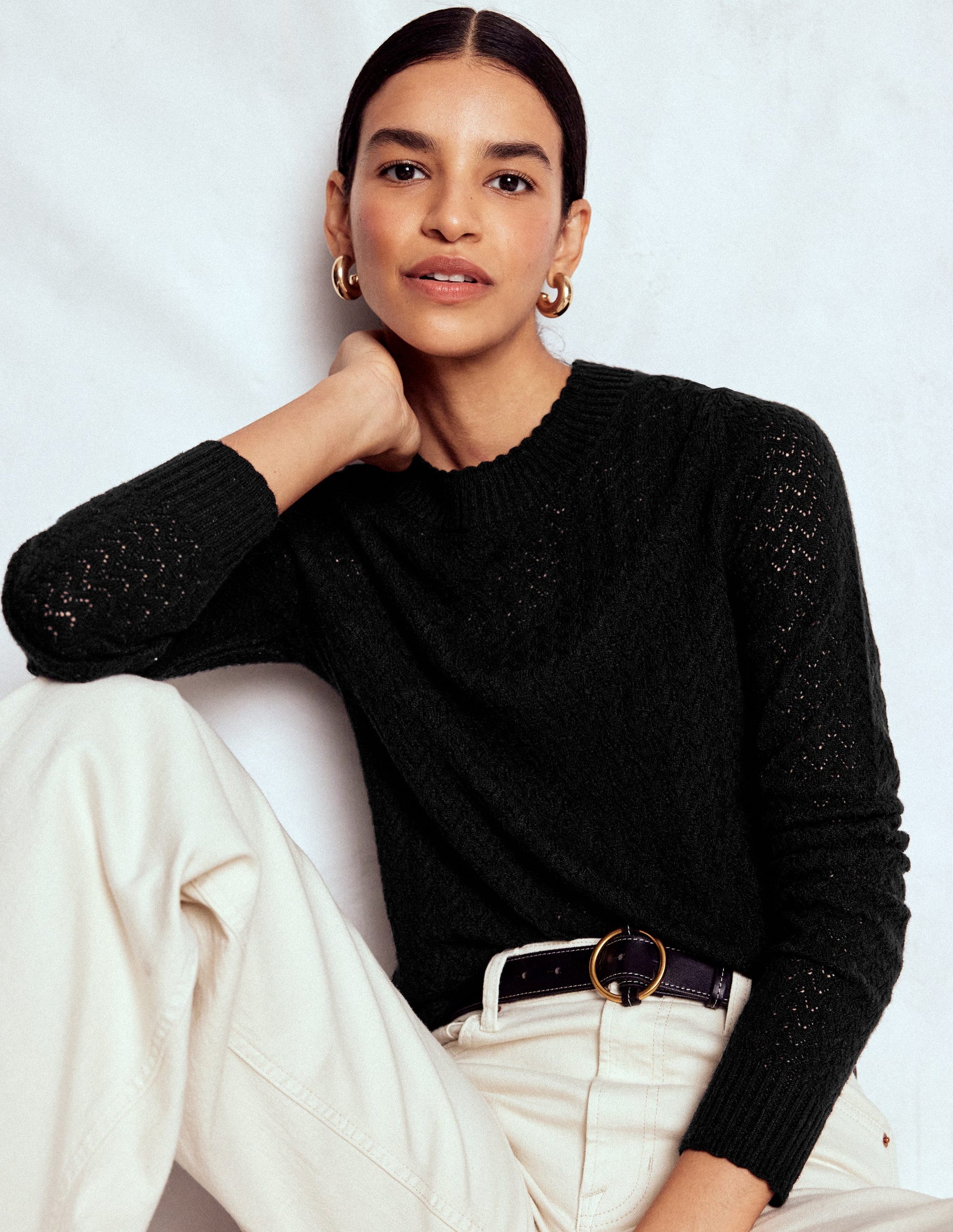 Diane Pointelle Jumper-Black-1