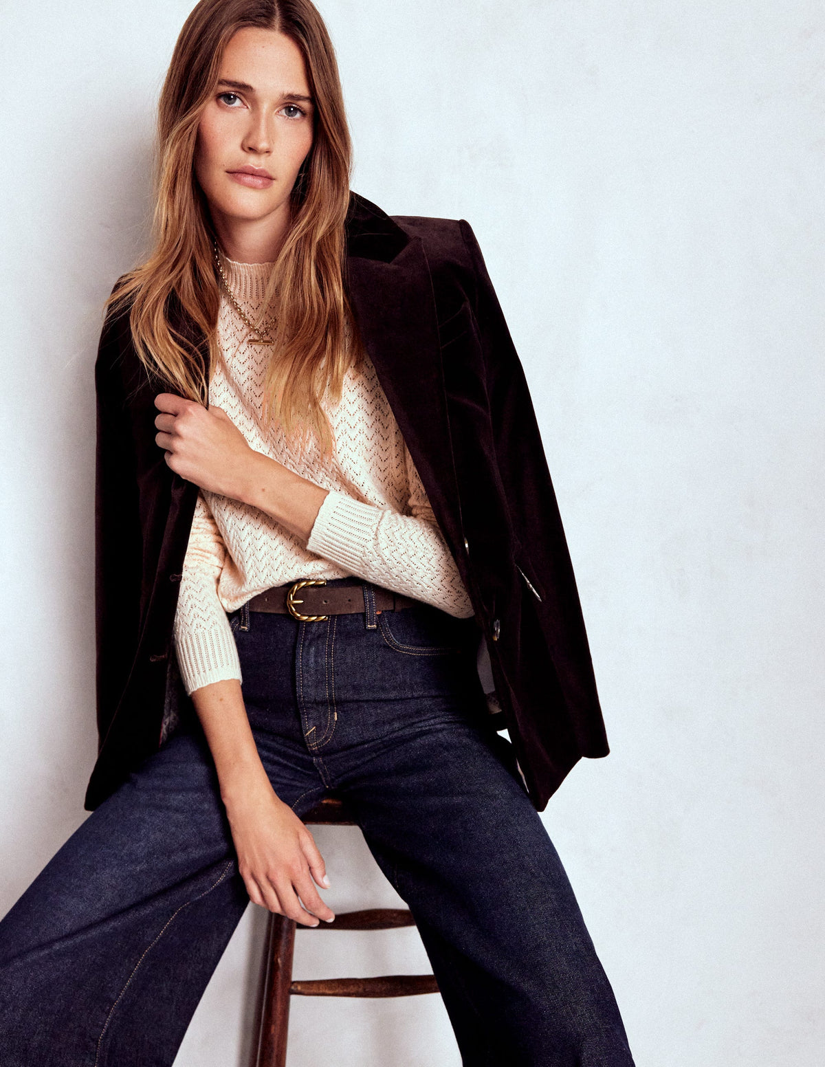 Diane Pointelle Jumper-Warm Ivory - Image 1
