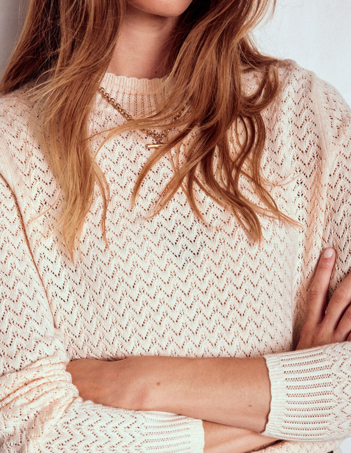 Diane Pointelle Jumper-Warm Ivory