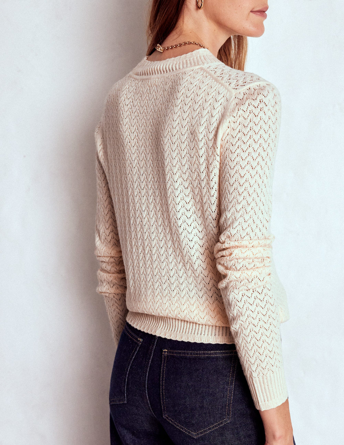 Diane Pointelle Jumper-Warm Ivory - Image 3