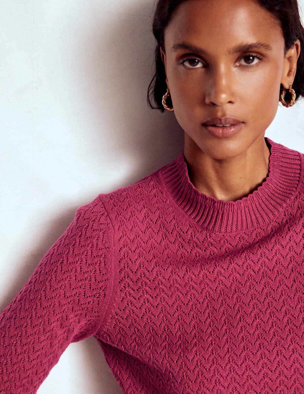 Diane Pointelle Jumper-Bright Cherry - Image 2