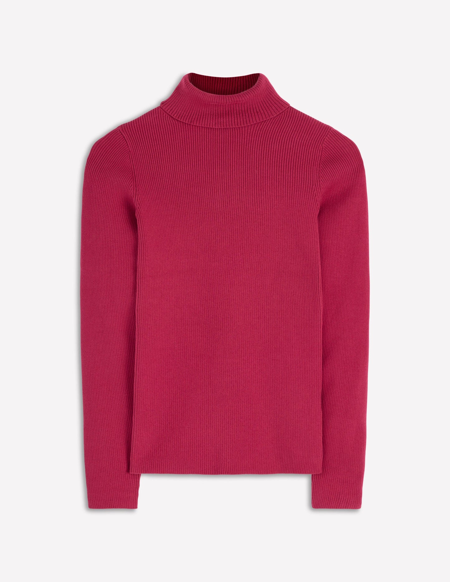 Emilia Cotton Roll Neck Jumper-Bright Cherry