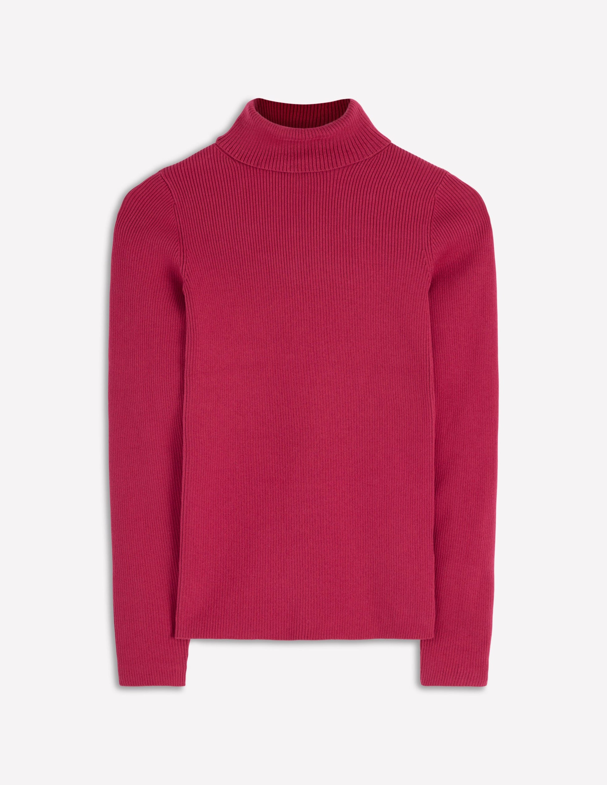 Emilia Cotton Roll Neck Jumper-Bright Cherry-4