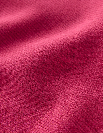 Emilia Cotton Roll Neck Jumper-Bright Cherry-5