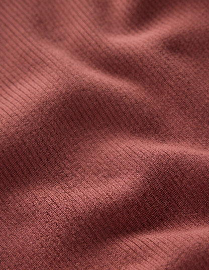 Emilia Cotton Roll Neck Jumper-Hot Chocolate Brown-6