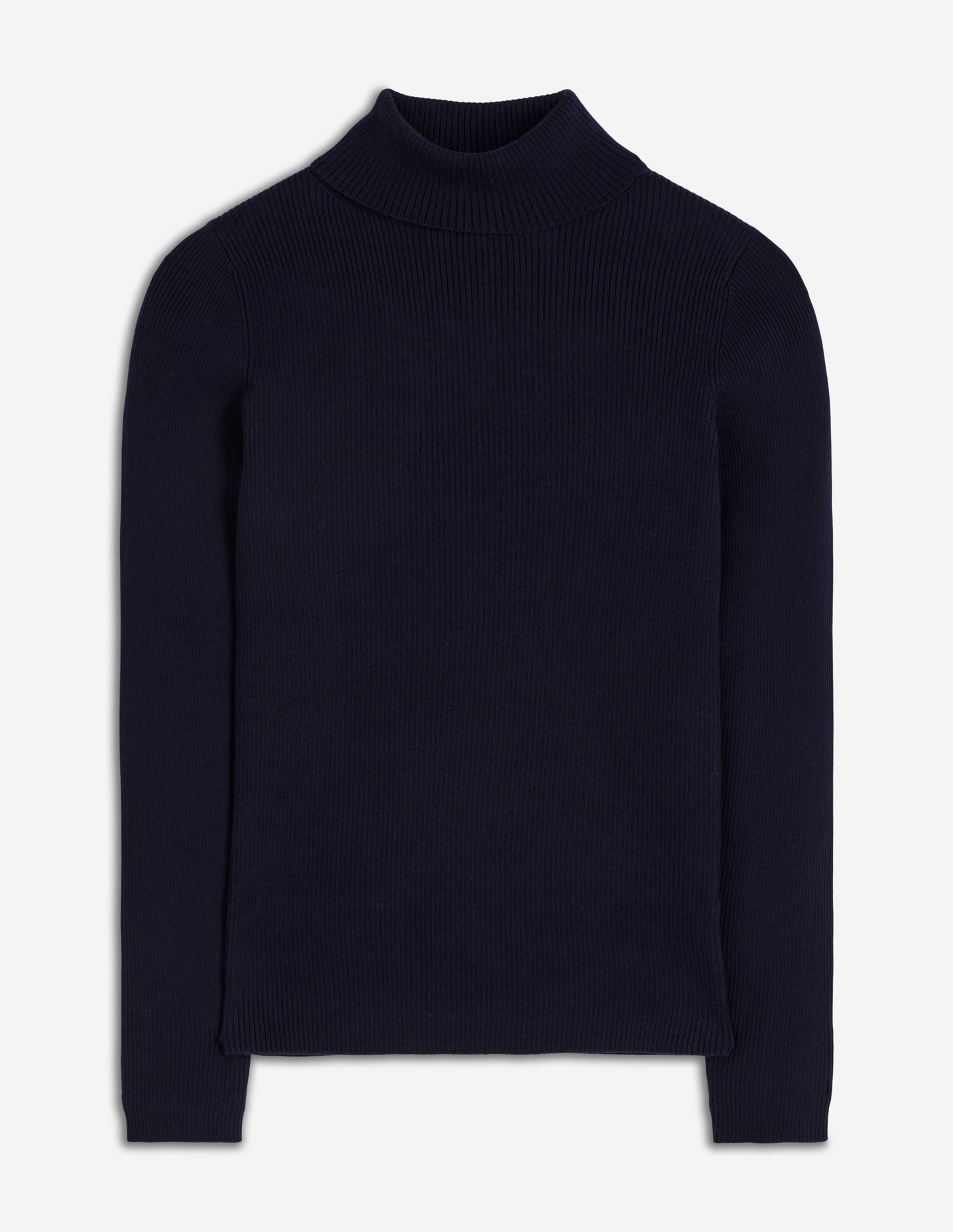 Emilia Cotton Roll Neck Jumper-Navy