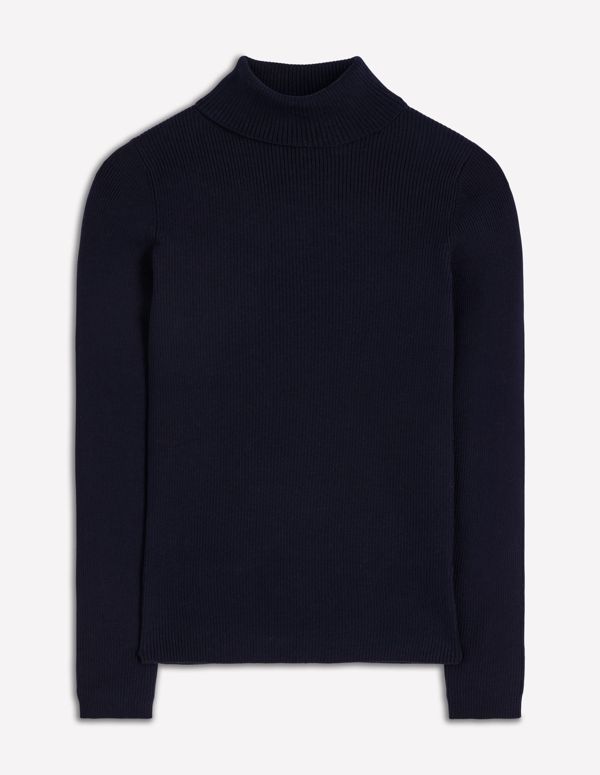 Emilia Cotton Roll Neck Jumper-Navy-6