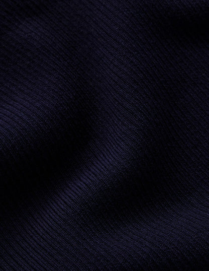 Emilia Cotton Roll Neck Jumper-Navy-7