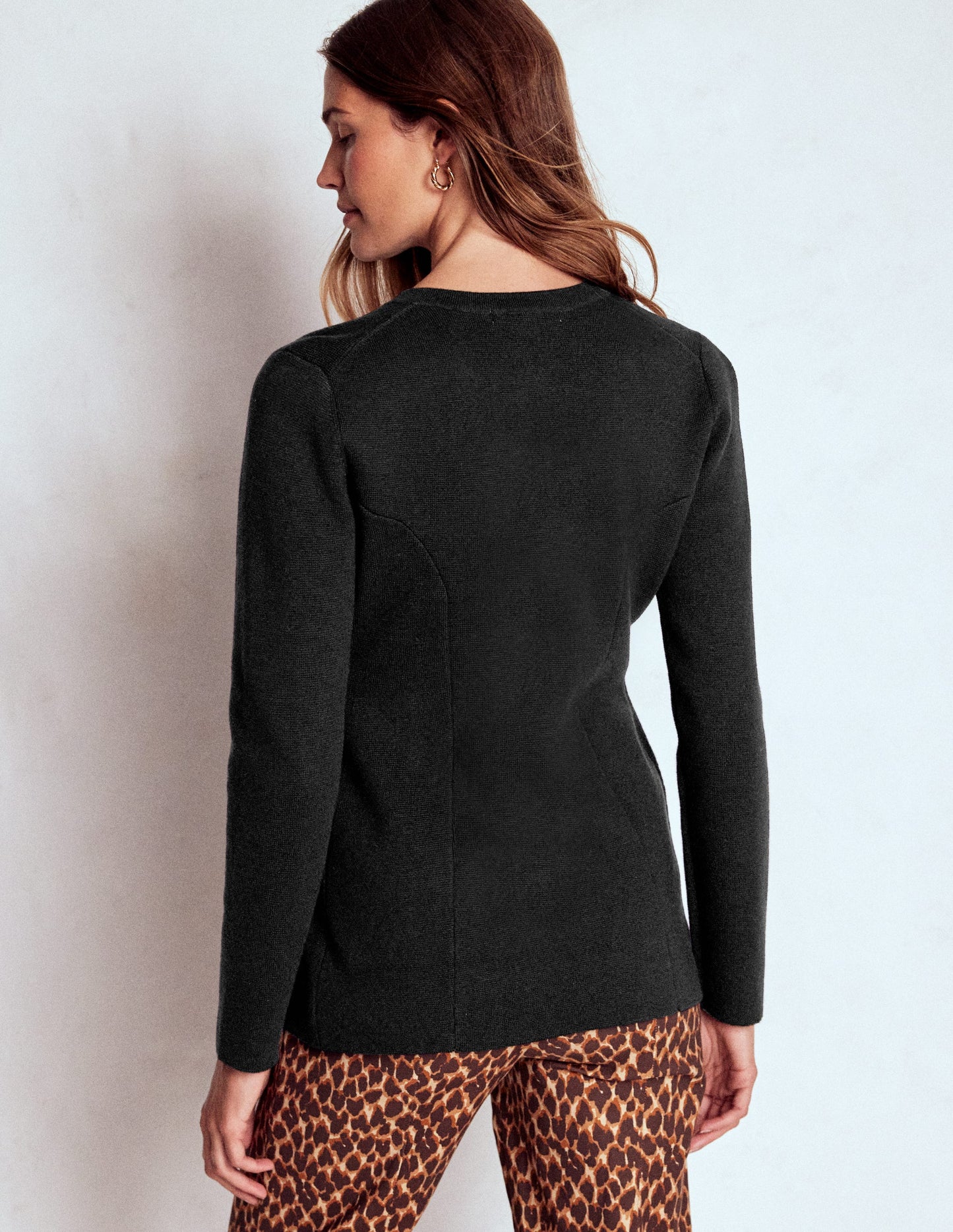 Joanna Fitted Knitted Jacket-Black