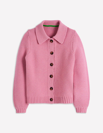 Chunky Collar Knitted Jacket-Blush Pink-5