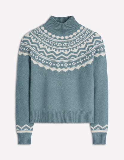 Marion Merino High Neck Jumper-Cloud Blue, Fair Isle-6