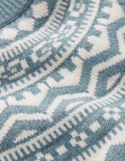Marion Merino High Neck Jumper-Cloud Blue, Fair Isle-7