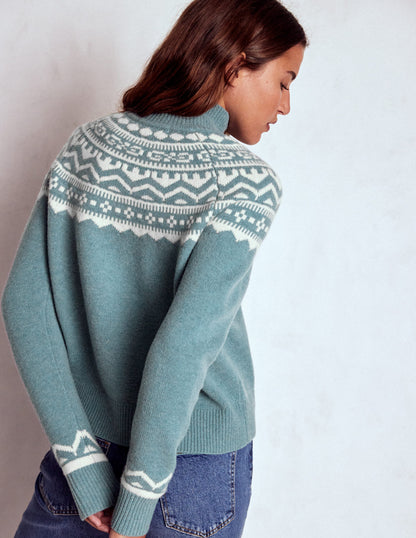 Marion Merino High Neck Jumper-Cloud Blue, Fair Isle-3