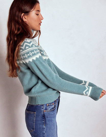 Marion Merino High Neck Jumper-Cloud Blue, Fair Isle-4
