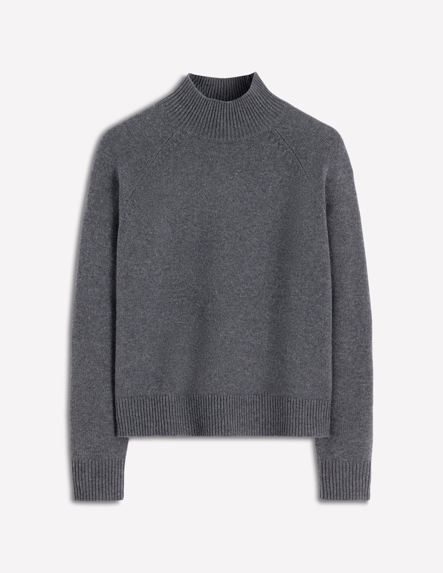 Marion Merino High Neck Jumper-Charcoal Melange