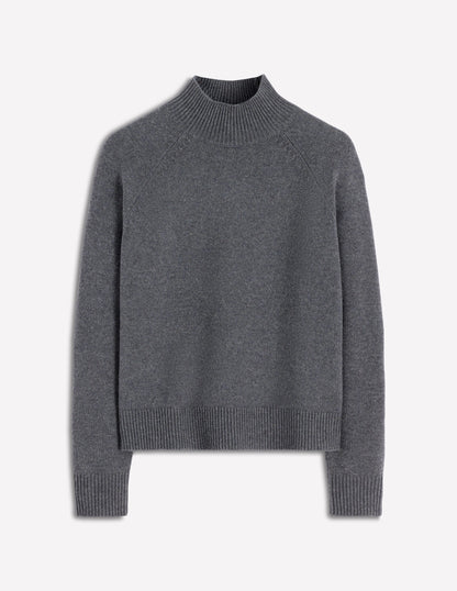 Marion Merino High Neck Jumper-Charcoal Melange-5