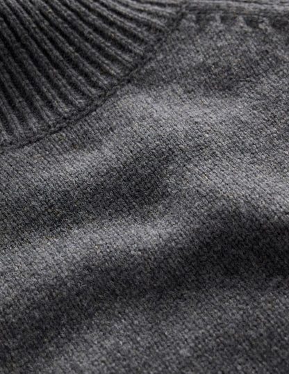 Marion Merino High Neck Jumper-Charcoal Melange-6