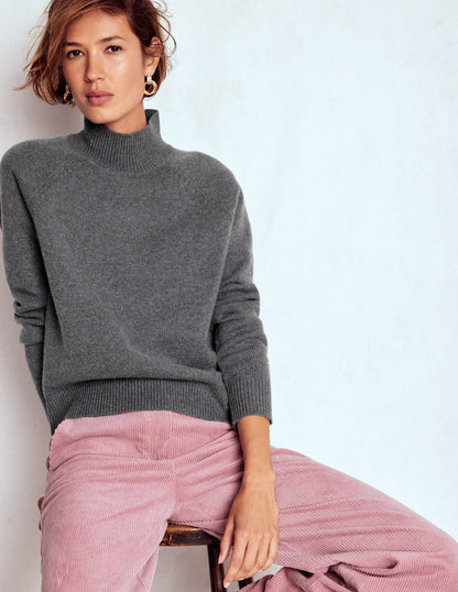 Marion Merino High Neck Jumper-Charcoal Melange-4