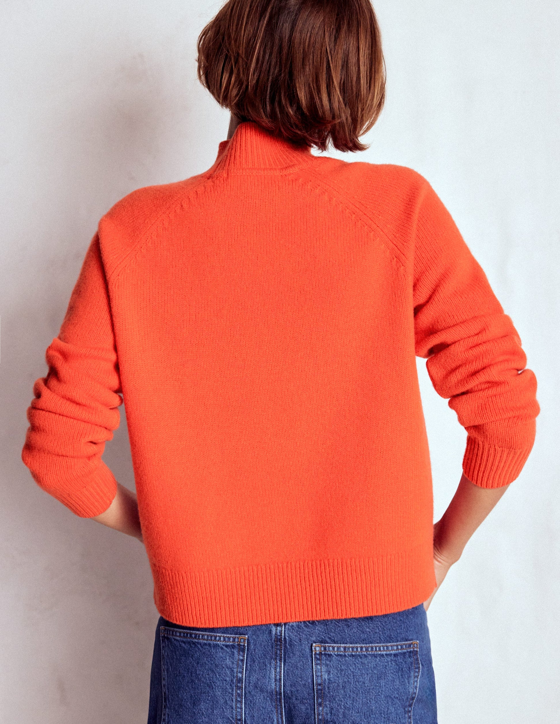 Marion Merino High Neck Jumper-Gladioli Orange-3