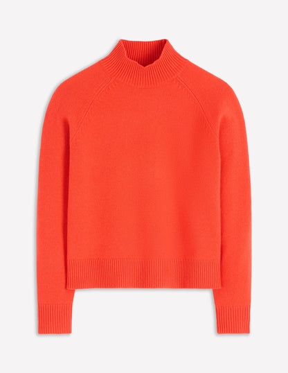 Marion Merino High Neck Jumper-Gladioli Orange-7