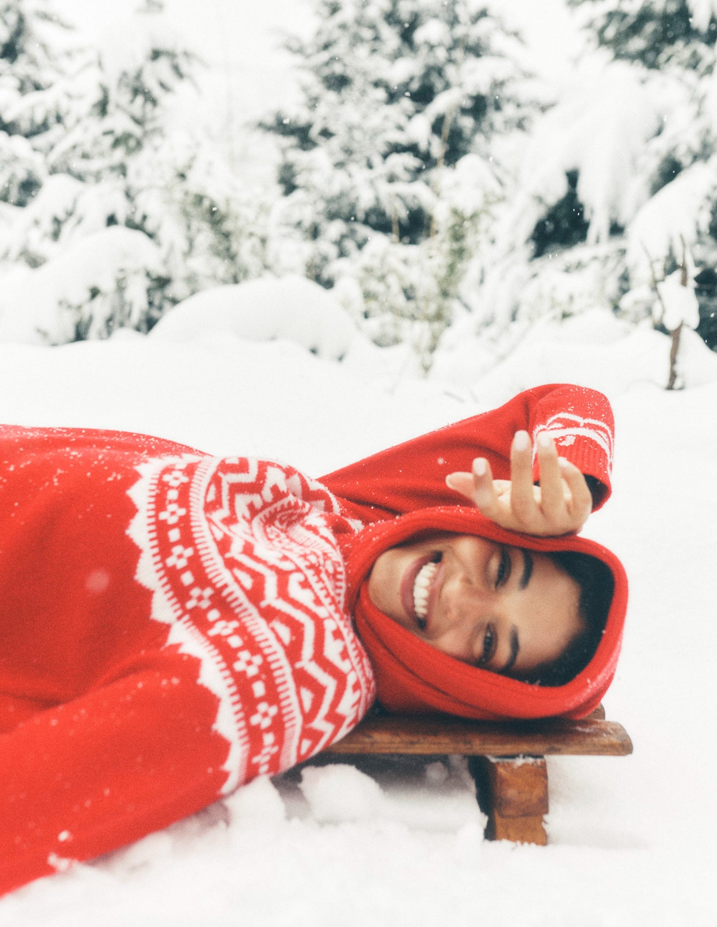 Marion Merino High Neck Jumper-Poppy Red Fair Isle