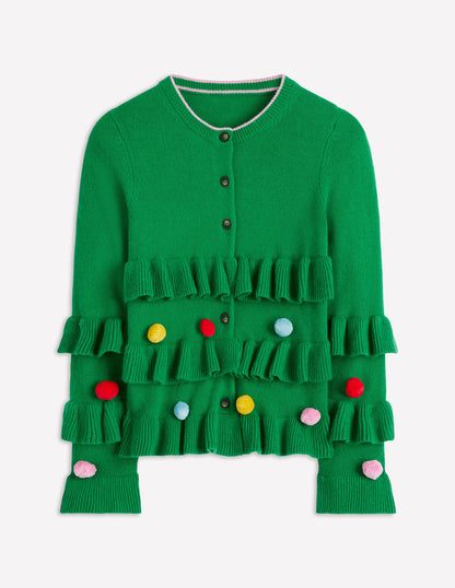 Festive Embroidered Cardigan-Sapling Green-7