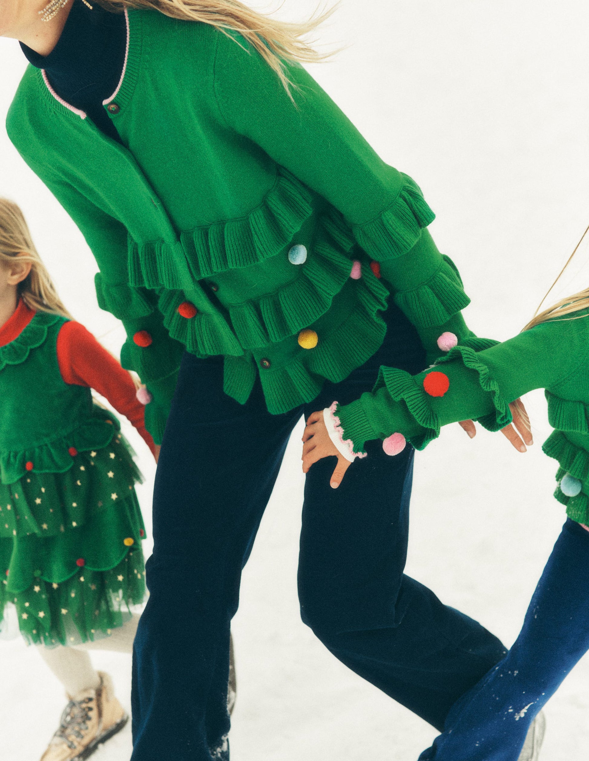 Festive Embroidered Cardigan-Sapling Green-6