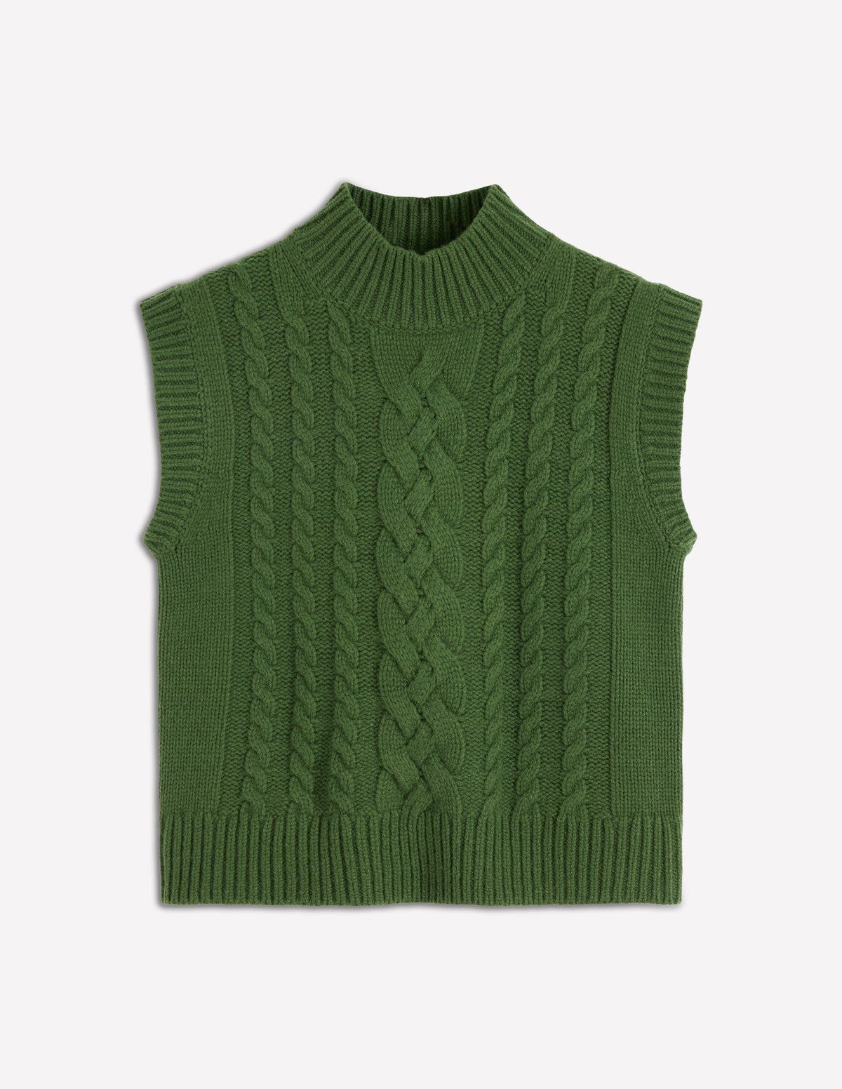 Amara Merino Cable Tank-Green Fir - Image 7
