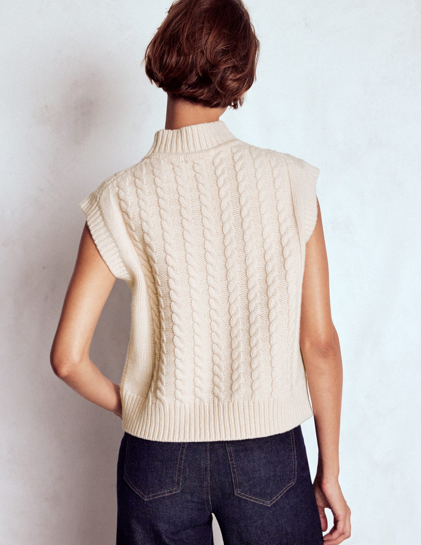 Amara Merino Cable Tank-Warm Ivory