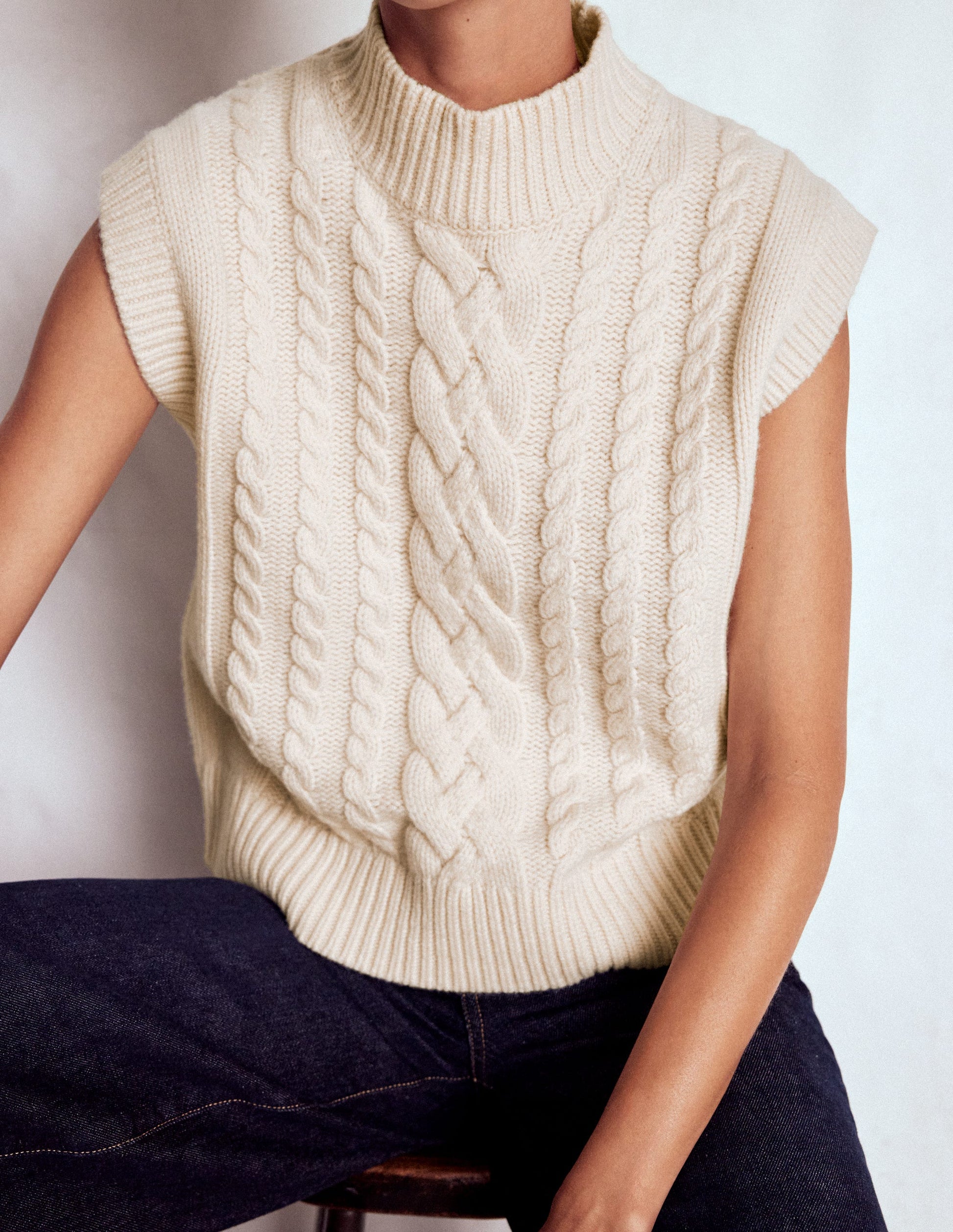 Amara Merino Cable Tank-Warm Ivory-5