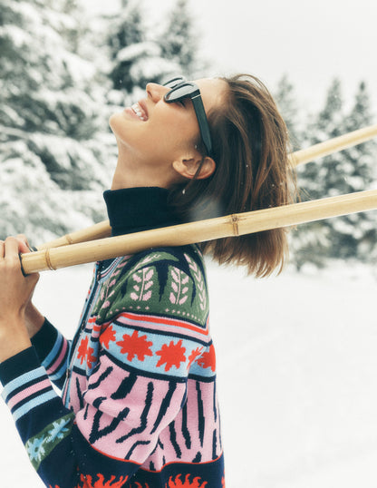 Long Jacquard Cardigan-Navy Tigers-5