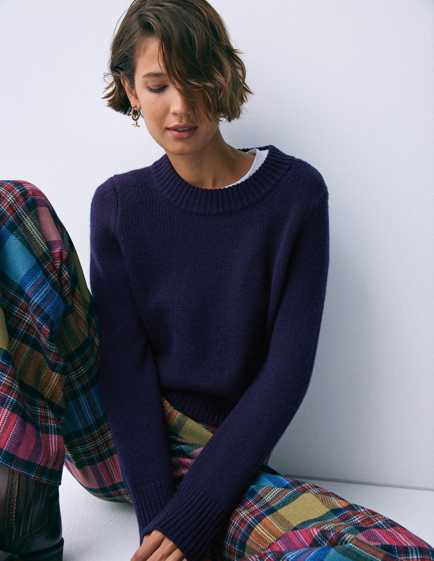 Chunky Cashmere Jumper-Navy