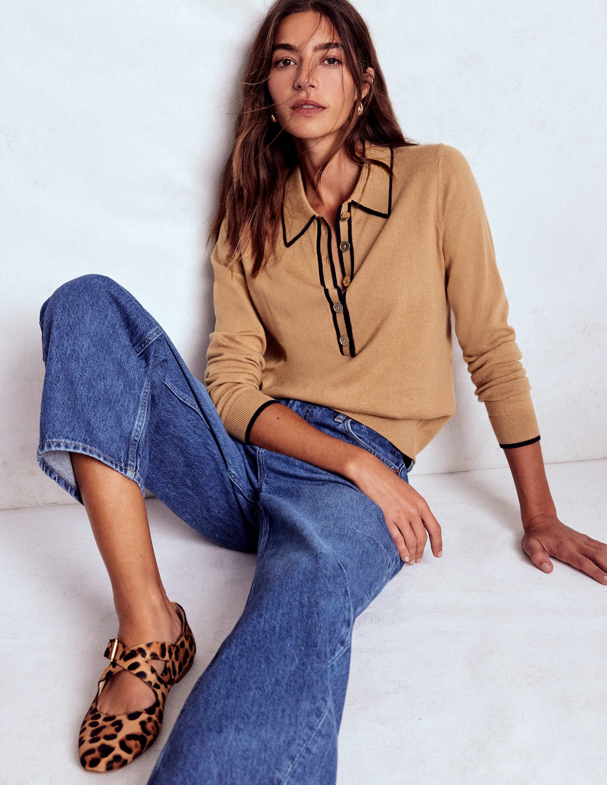 Liz Henley Jumper-Fall Leaf Brown - Image 1