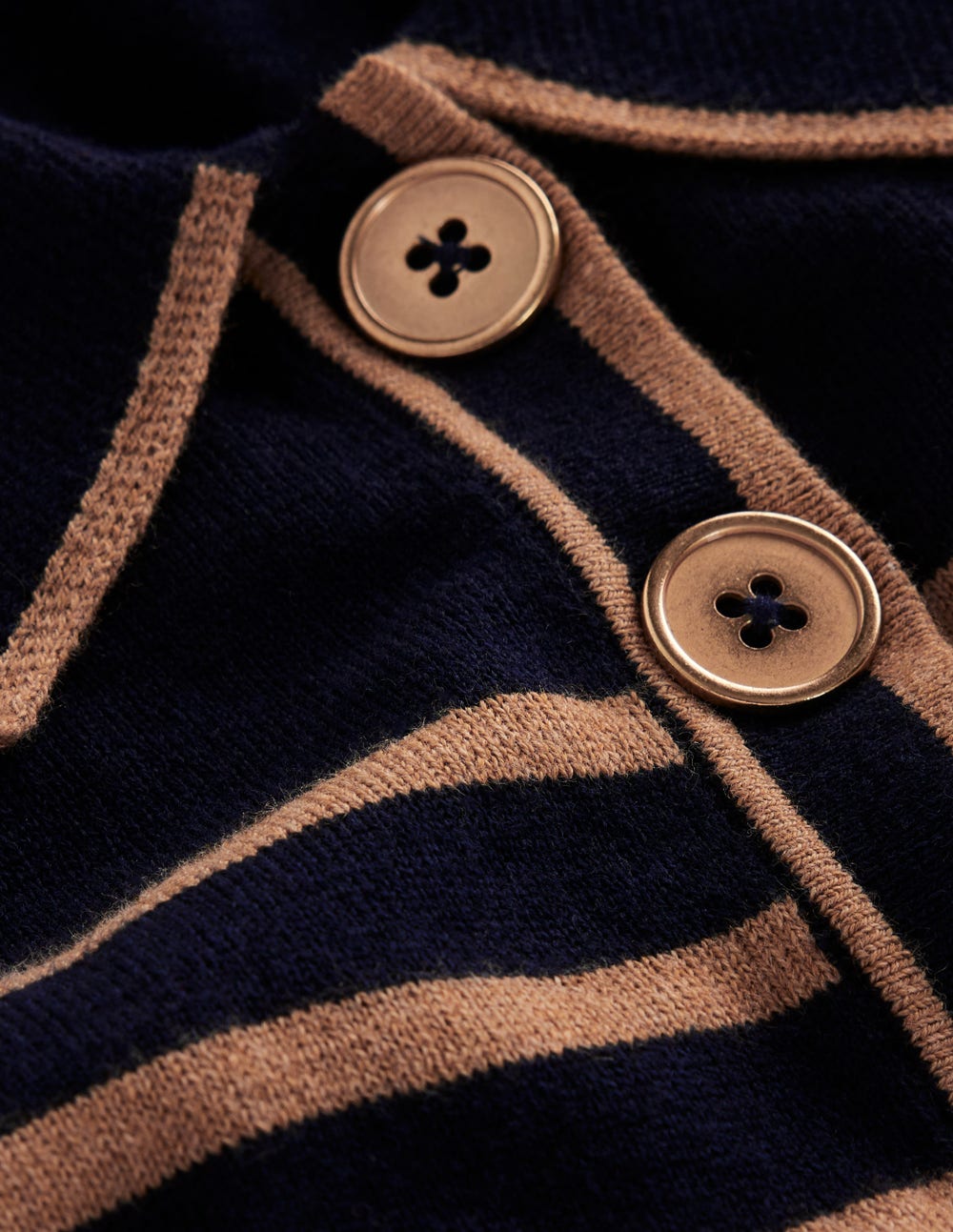 Liz Henley Jumper-Navy / Camel - Image 7