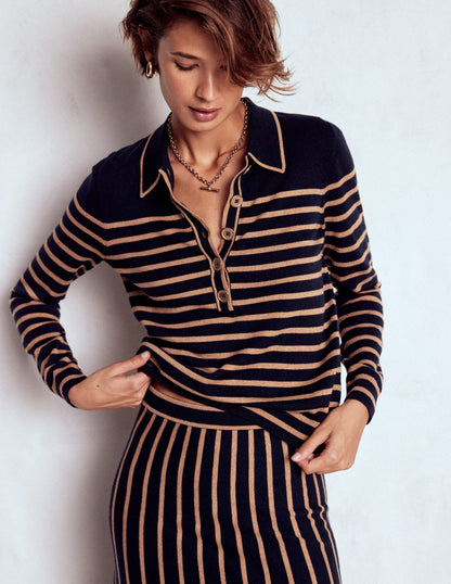 Liz Henley Jumper-Navy / Camel-1