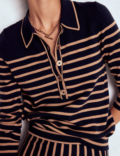 Liz Henley Jumper-Navy / Camel-2