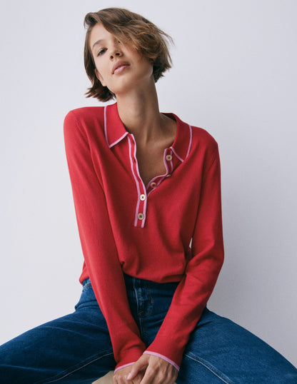 Liz Henley Jumper-Salsa Red-6