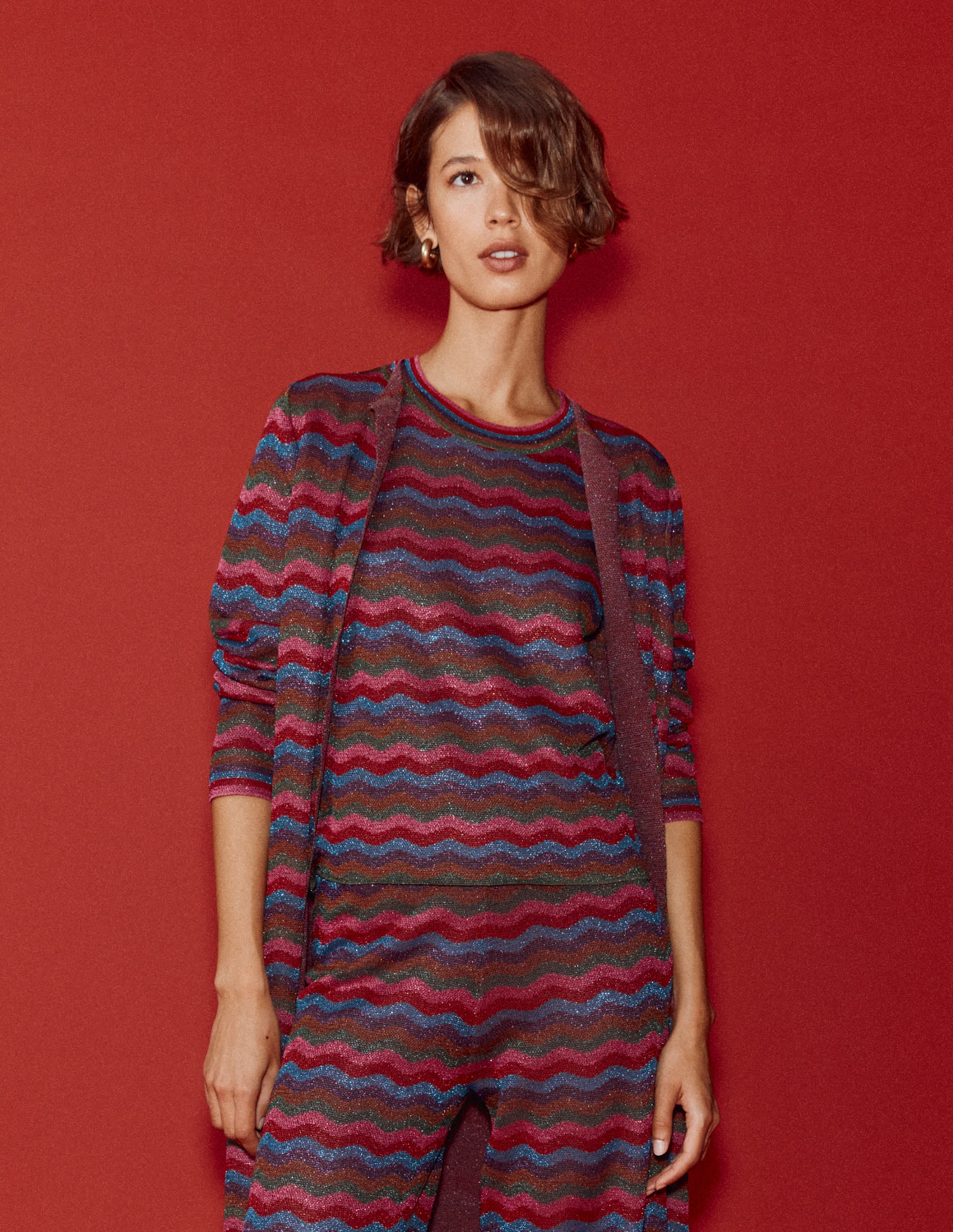 Jacquard Knitted T-Shirt-Multi - Image 7
