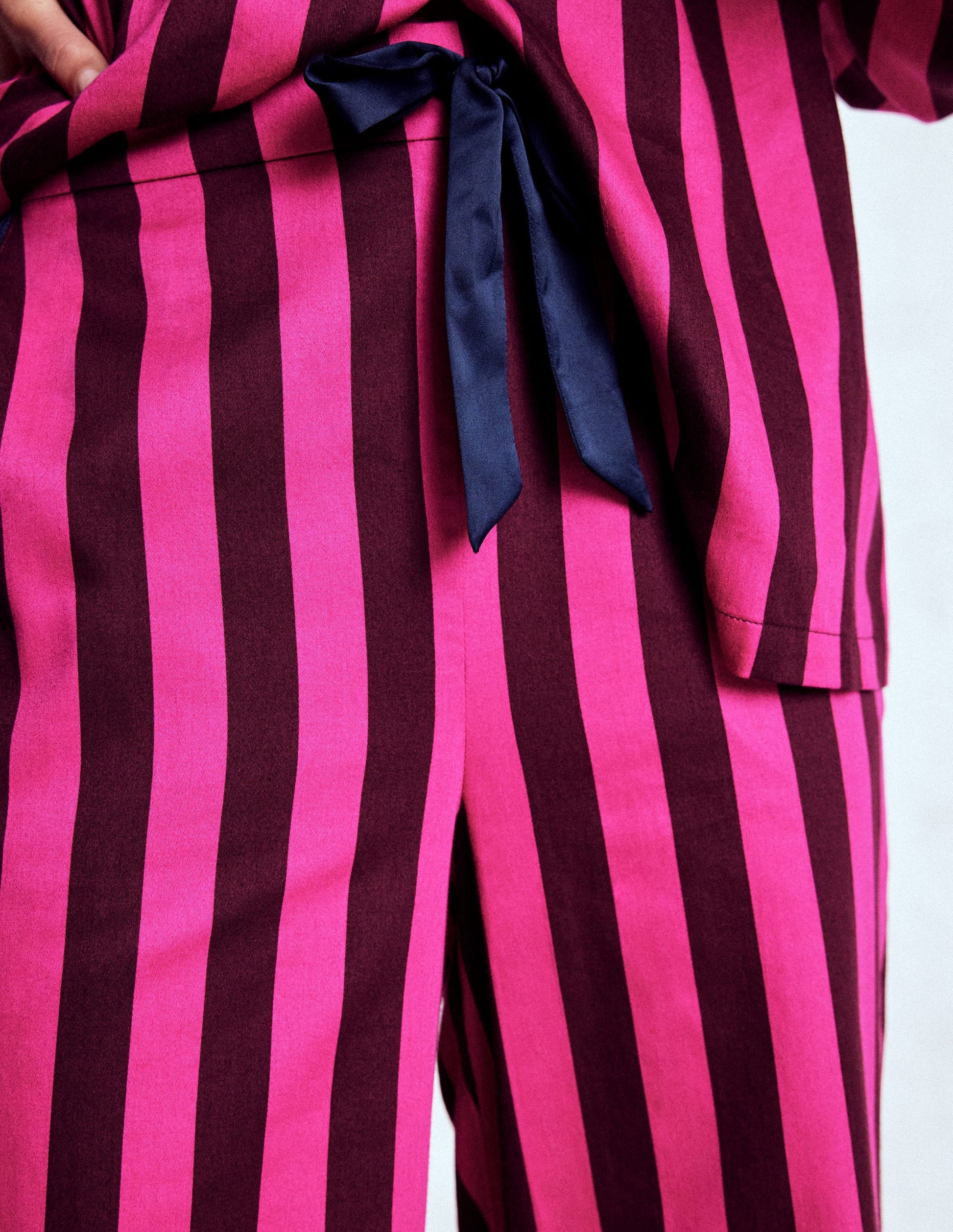 Cotton Pyjama Trousers-Pink Stripe-2