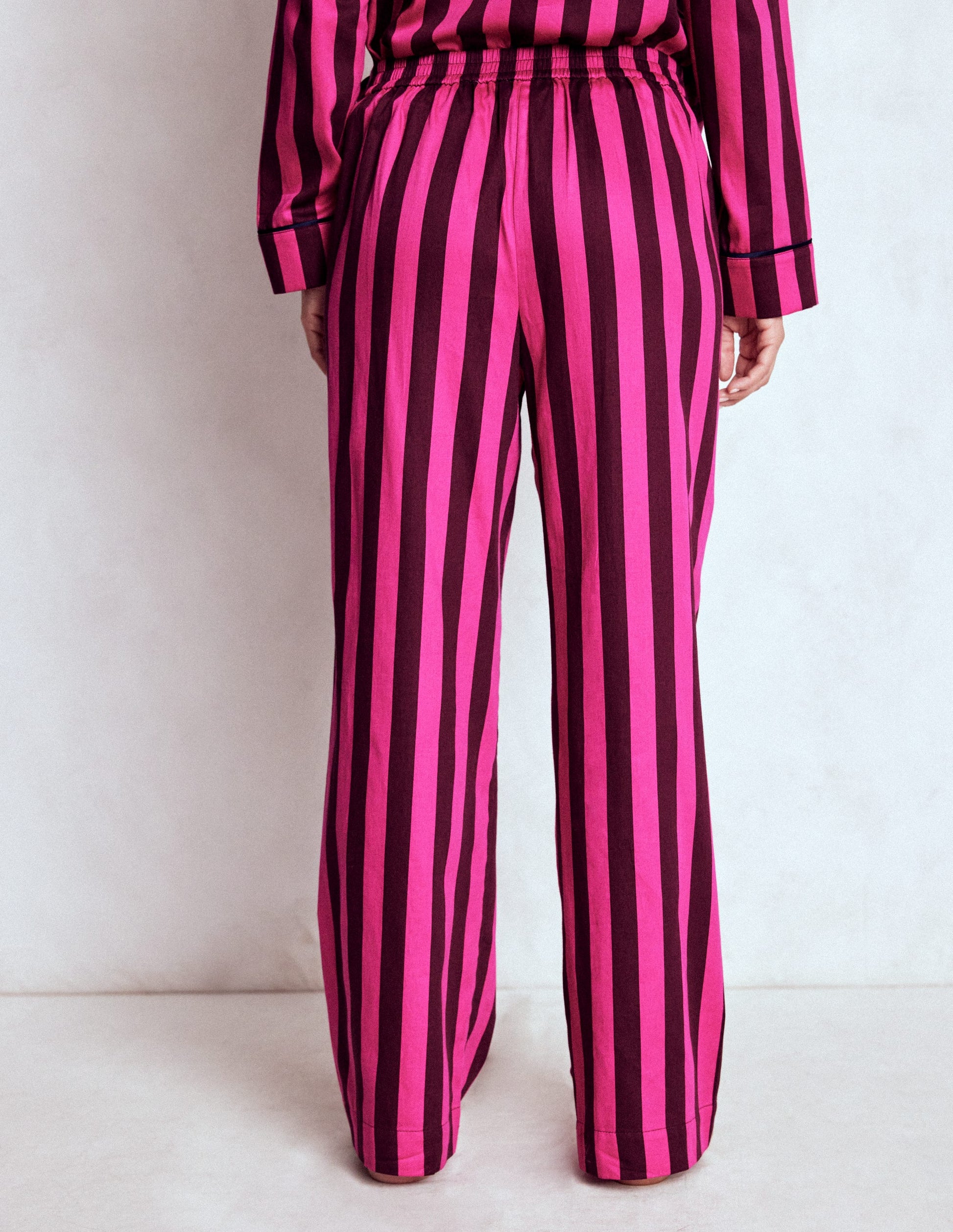 Cotton Pyjama Trousers-Pink Stripe-3