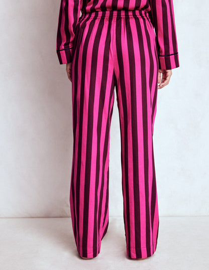 Cotton Pyjama Trousers-Pink Stripe-3
