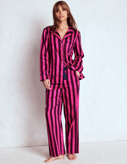 Cotton Pyjama Trousers-Pink Stripe-5